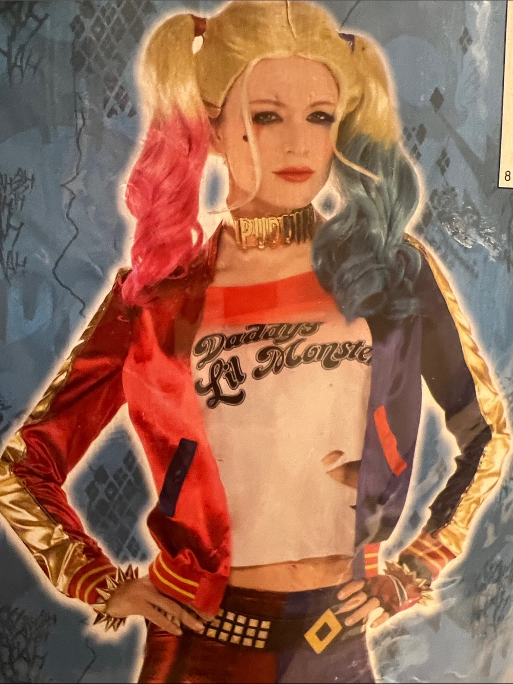 3151*Four set Harley Quinn Costume/Red/Blue/ Gold Jacket Without glove. NO GLOVE - Picture 7 of 17